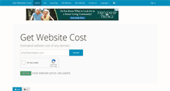 Desktop Screenshot of getwebsitecost.com