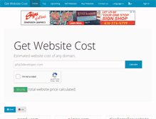 Tablet Screenshot of getwebsitecost.com